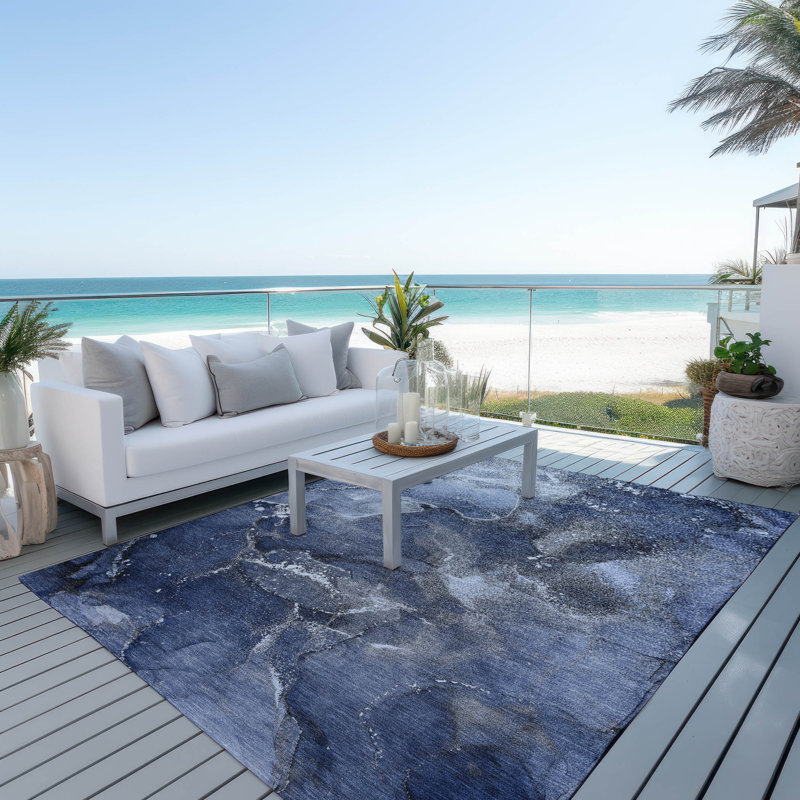 Abstract Indoor / Outdoor Rug, Rectangle 5' x 7'6"