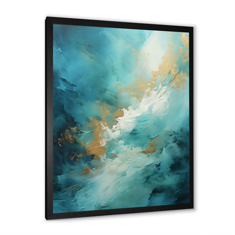 «Jaidi Turquoise Tranquility II», reproduction sur toile, H 20 po x l 12 po x P 1 po, Cadre photo noir
