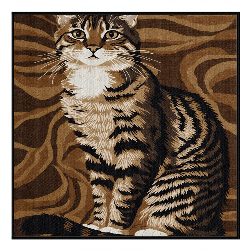 Washable American Shorthair Cats Area Rug, Square 4'