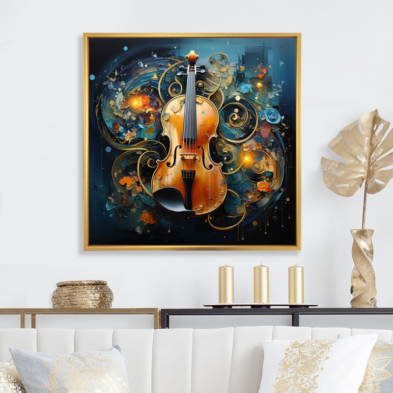 Music Symphonic Fusion Layers - Impression, Cadre flottant doré, H 30 po x l 30 po