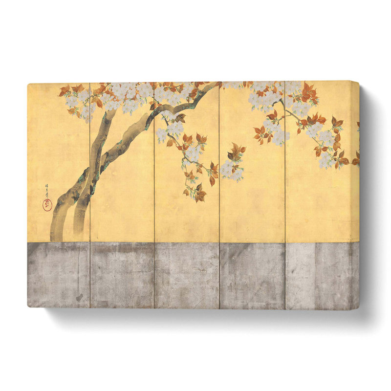 Blossoming Cherry Trees Vol.2 by Sakai Hoitsu - Wrapped Canvas, 50 cm H x 76 cm W