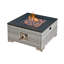 Icarus Rattan Firepit Coffee Table in Dove Grey with Iron Top