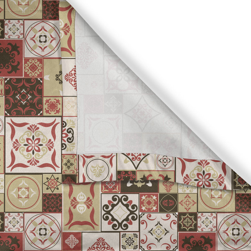 Rideau décoratif à 2 panneaux avec œillets East Urban Home, 50 po x 96 po, brun corail foncé crème, L 50 po x L 84 po