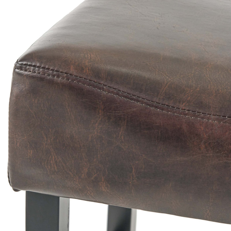 Bonded Leather Backless Bar Stool Set Ideal for Bars, Kitchen Counters and High Tables, Offering Comfort and Style