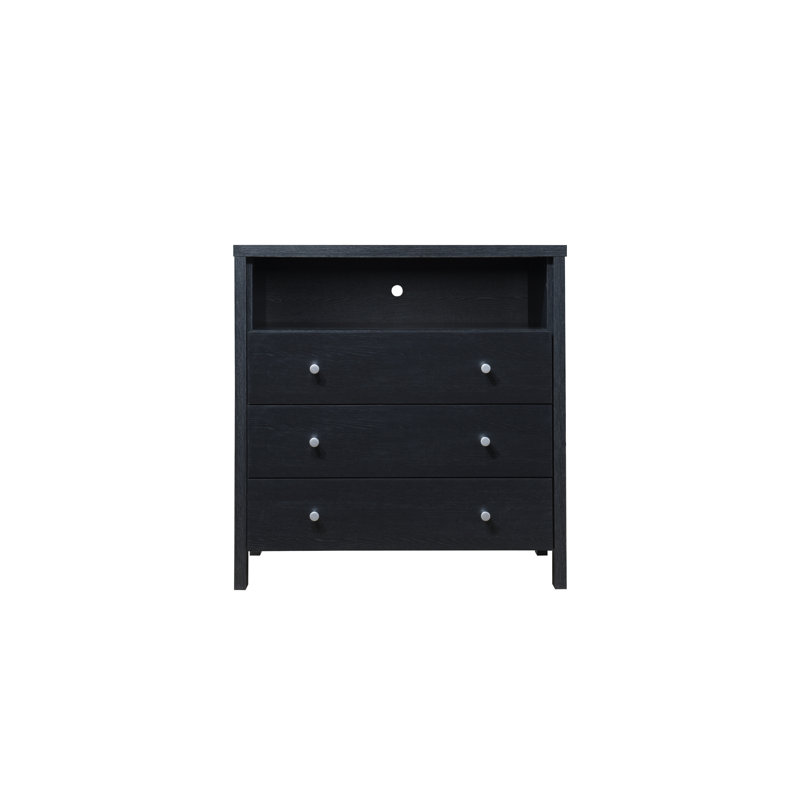 Maekayla 35.43'' W 3 - Drawer Dresser, Black