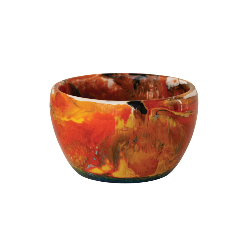 Marbled Resin Bowl in Sunset Palette