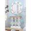 Console de 32 po avec plateau en bois brun et base rétro blanchie à la chaux, comptoir additionnel blanc 31,9 po x 11,8 po, pièce décorative