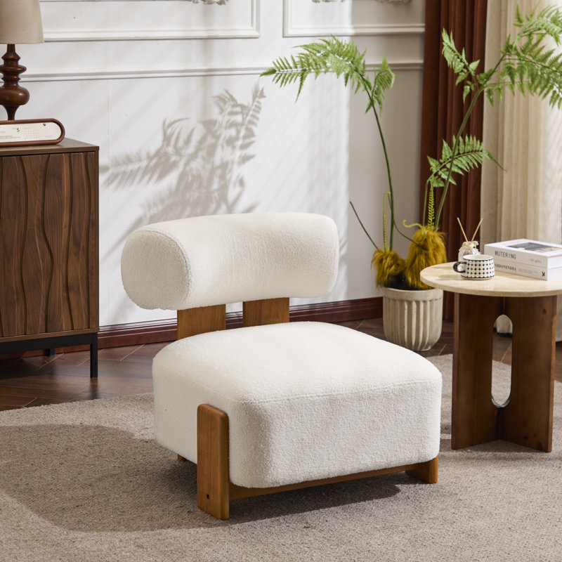 Chaise d'appoint Rheia Mid-Century, Beige