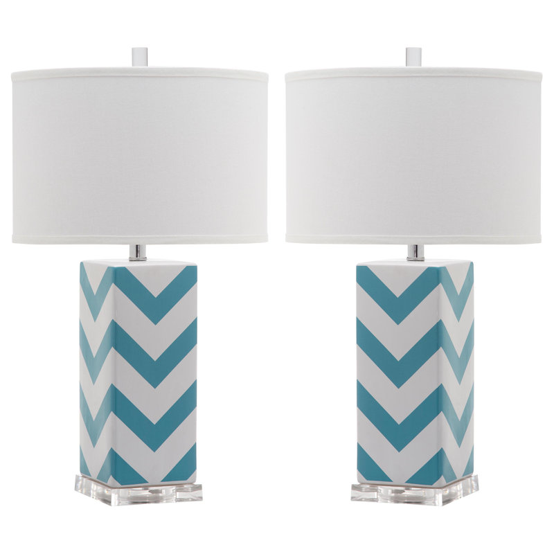 Ceramic Table Lamp, Light Blue