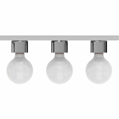 3-Light Indoor 18"W Chrome Wall Mount Vanity Light Bath Bar