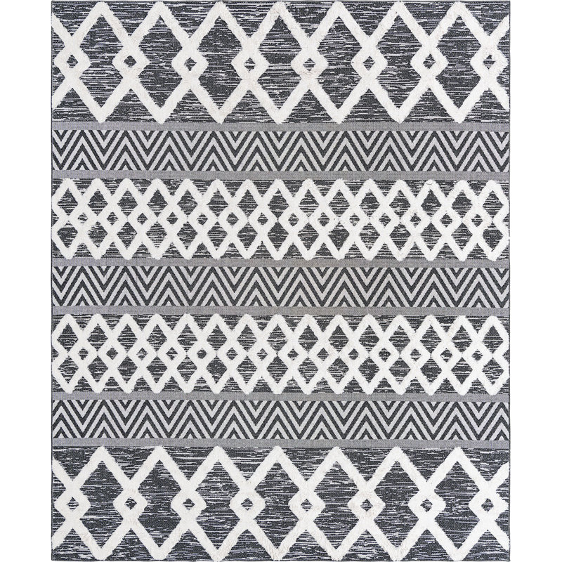 Jordalier Cotton Geometric Indoor Rug, Rectangle 8'3" x 10'