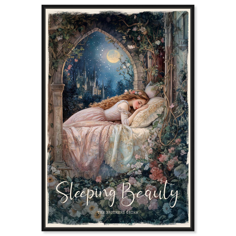 «Classic Sleeping Beauty», toile classique par Art Remedy, H 55 po x l 37 po, Cadre flottant noir