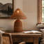 Lampe de table en rotin bronze antique