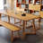 Brown Rectangular Solid Wood Dining Table-1804949367