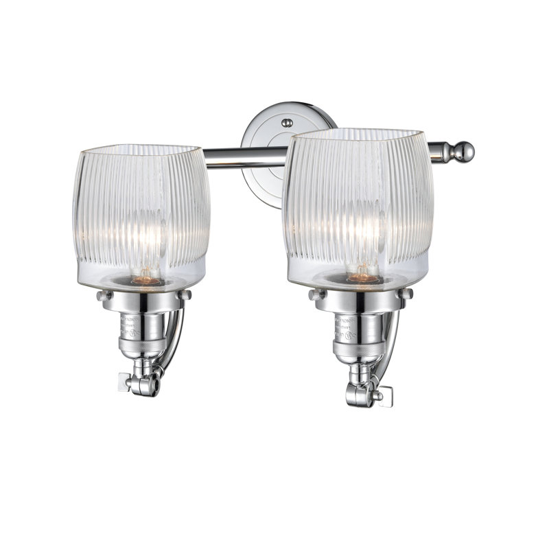 Éclairage pour meuble-lavabo à 2 lumières à intensité réglable Mireya, Chrome poli
