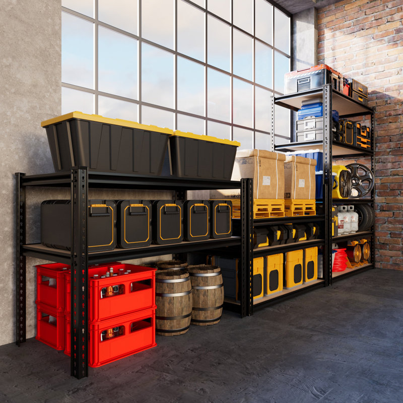 Étagères de garage robustes Adaeze, tablettes de rangement réglables en métal, H 72 po x l 36 po x P 12 po