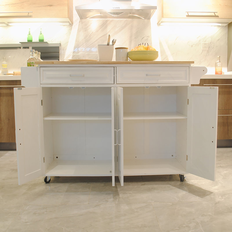 Îlot de cuisine et chariot de cuisine, grande tablette ajustable à l'intérieur de l'armoire