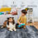 Machine Washable Rugs Ombre Design Non-Slip Low Pile Rubber Backing Modern Floral Area Rug for Living Room Bedroom Kitchen Dining Room and Bedside Decor