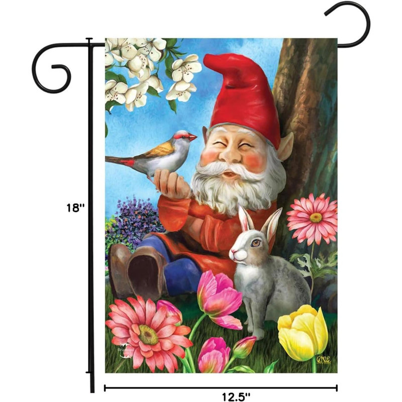 Nain de jardin fleuri