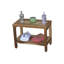 Banc de douche rectangulaire en teck avec tablette EcoDecors-57278422-57278423