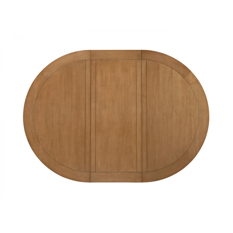 58" Brown Wood Extendable Round Farmhouse Dining Table