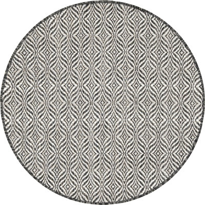 Alishba Geometric Charcoal/Ivory Indoor/Outdoor Area Rug