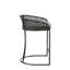 Woven Counter Stool 25": Upholstered Seat, Iron Metal Base, Low Back, For Kitchen Island, Dark Gray Design 25" Stool: Cushioned Rope , Base With Flared Arms, 300 Lb Weight Capacity, Appealing Instance