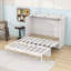 Grand lit escamotable en bois avec tiroir et ports et prises USB-1160793869