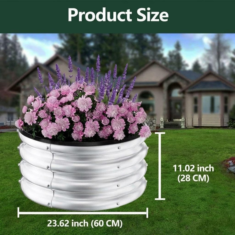 Metal Planter, Silver