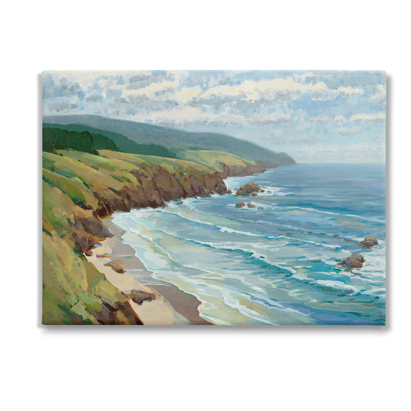 "Surplombant les falaises de la plage" par Scott Brems sur toile, 30" H x 40" W