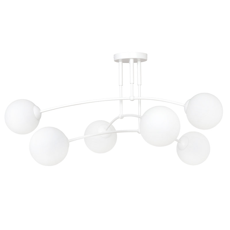 Pamplona Glass Flush Mount, White
