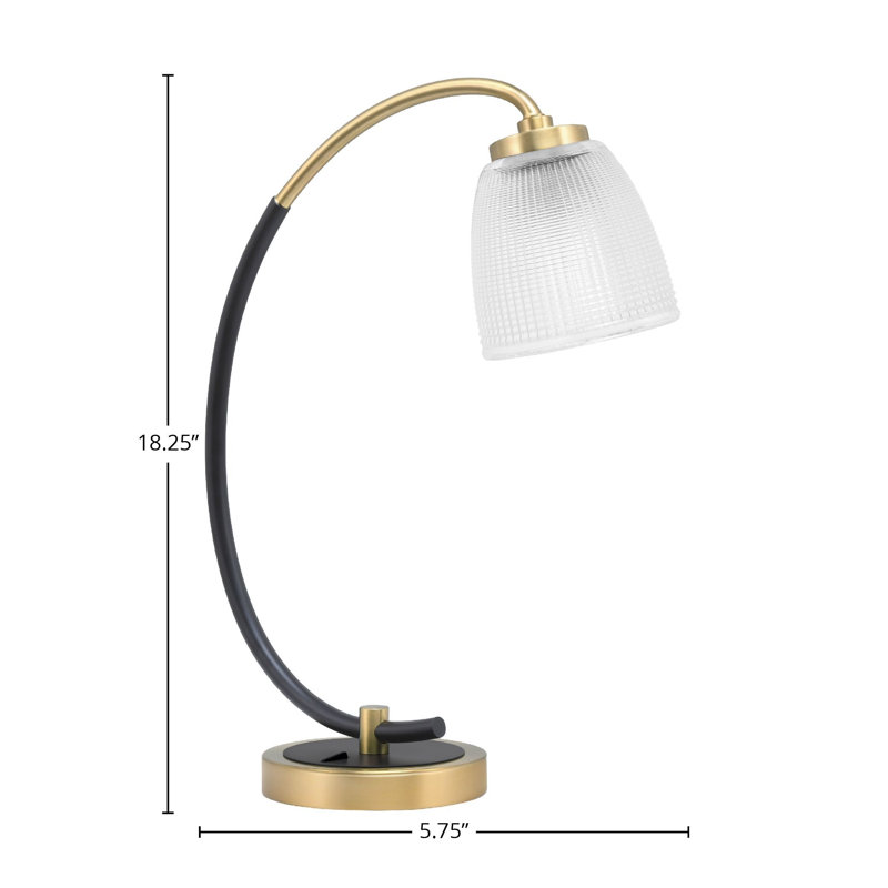 Lampe de bureau en acier inoxydable Ascalon, Noir mat / laiton