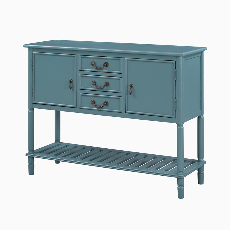 Crédence l 14,77 po avec armoire, Bleu sarcelle
