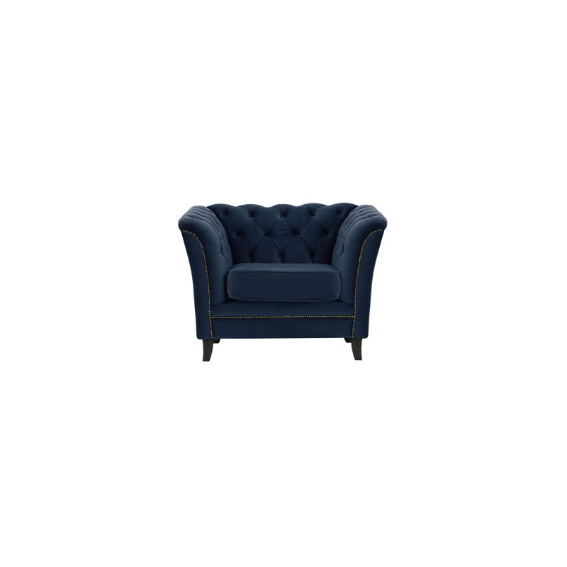 Marilyn Velvet Armchair, Black, Dark Blue