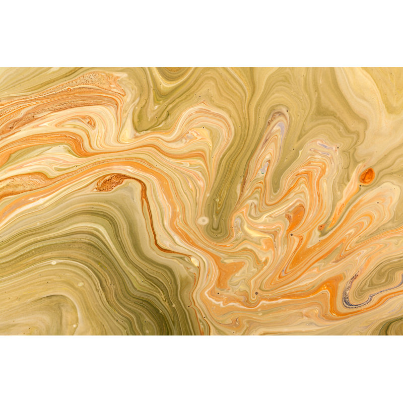 Technique du papier marbré - peinture sur toile tendue, H 8 po x l 12 po