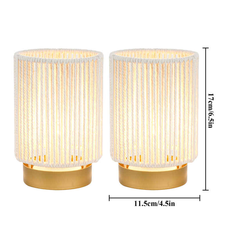 Ensemble de 2 lampes de table en corde de coton tressée 6,5 po JHY DESIGN