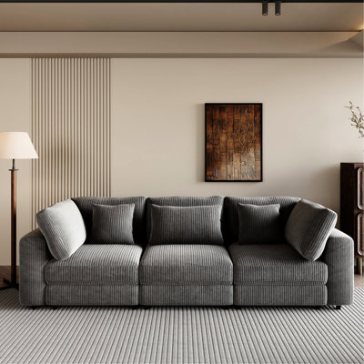 105 po 3 places pour salon et appartement. Avec coussins amovibles et 5 coussins. Charmant matériau en velours côtelé, structure en contreplaqué, tissu enchanteresse spacieux, assemblage sans effort, fusion