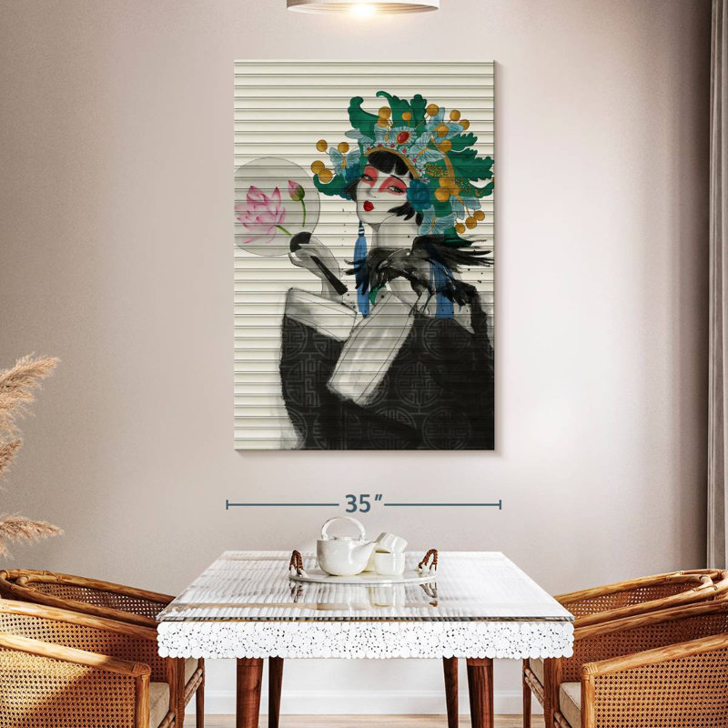 Portrait de femme japonaise Leisha, H 51 po x l 34 po