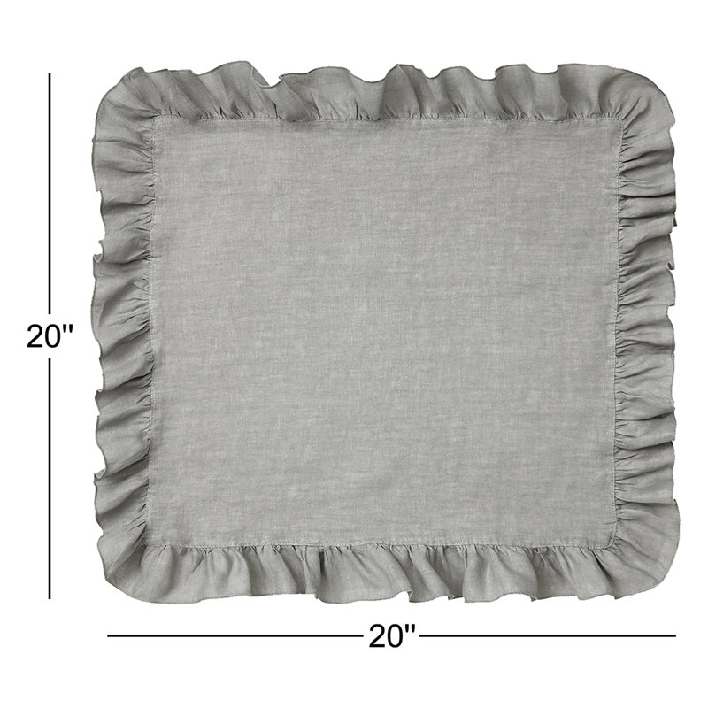 Lucca Linen Square Napkins, Gray