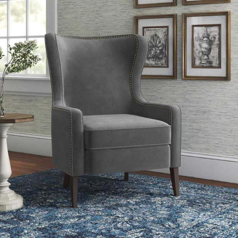 Fauteuil à oreilles Ashbaugh, Velours vert