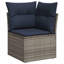 10 Piece Garden Sofa Set With Cushions Grey Poly Rattan Acacia