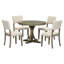 Ensemble de table de salle à manger 5 pièces avec pieds courbés et chaises rembourrées pour une élégance classique-1922910360