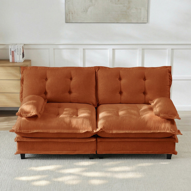 Canapé modulaire 77 po Modern, Orange