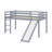 Low Loft Bed With Slide, Ladder, Safety Guardrails-1980673599