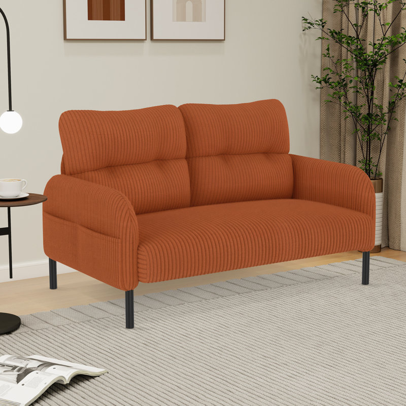 Causeuse en tissu 47 po, Orange