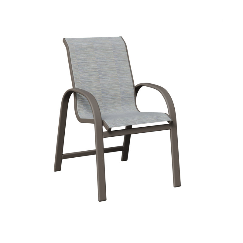 Chaise de salle à manger en aluminium graphite et toile de lin berge des Caraïbes Berlin Gardens, Canne des Caraïbes