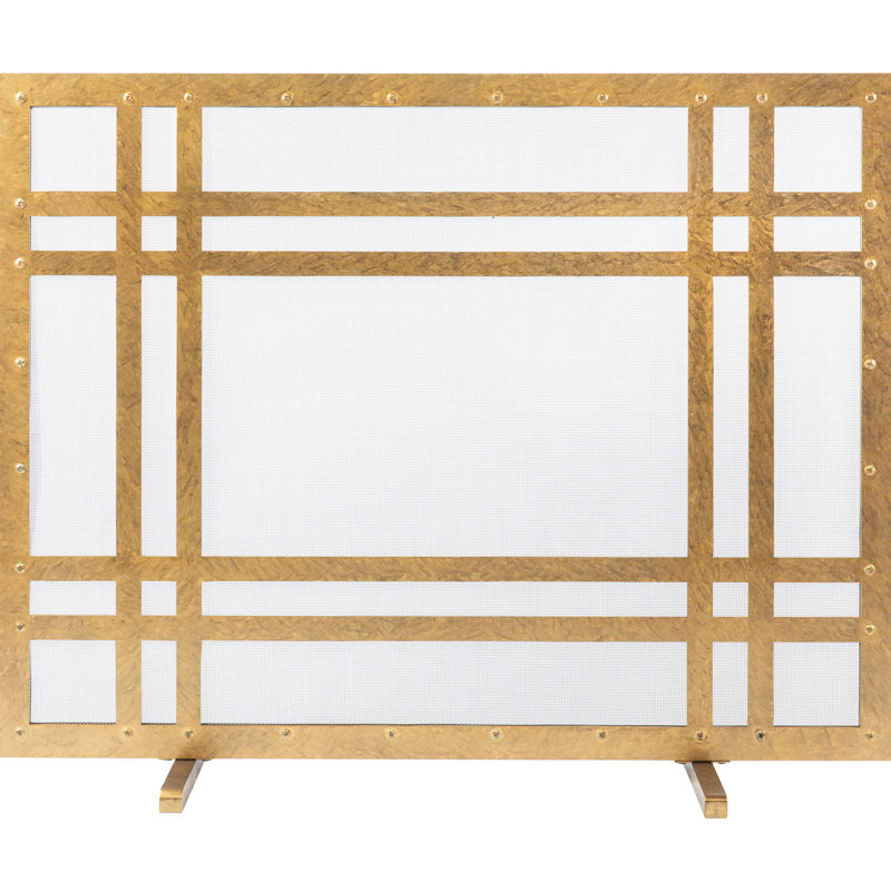 Montana Steel Fireplace Screen, Royal Gold