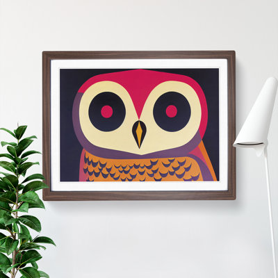 Owl Retro Vol.1 Abstract 1 Piece Single Picture Frame Wall Art