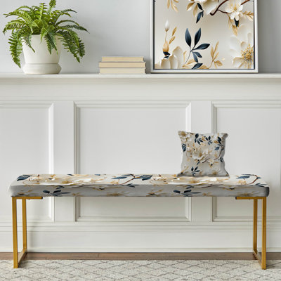 Banc rembourré or