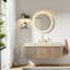 Meuble-lavabo et lavabo flottant Modern, plateau en travertin Roma